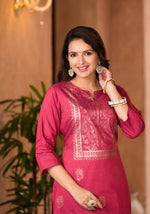 Thumbnail for Juniper Women's Maroon Ethnic Motif Printed Cotton Kurta - Distacart