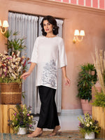 Thumbnail for Juniper Women's White::Black Viscose Rayon Printed Palazzo Set - Distacart
