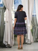 Thumbnail for Juniper Black Thread Embroidered Liva Rayon Dress - Distacart