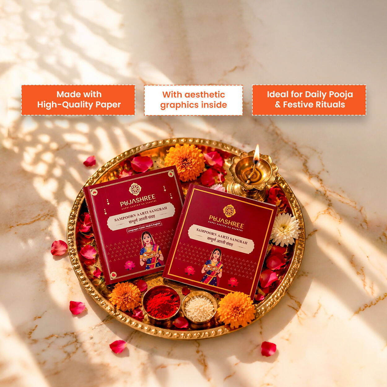 Pujashree Sampurna Aarti Book – Sacred Prayer Book For Devotion & Worship - Dista