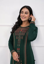 Thumbnail for Juniper Bottle Green Ethnic Motif Printed Cotton Kurta - Distacart