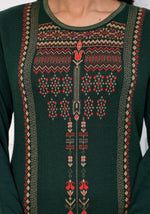 Thumbnail for Juniper Bottle Green Ethnic Motif Printed Cotton Kurta - Distacart