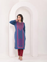 Thumbnail for Juniper Neerja Indigo Heritage Kurta - Distacart