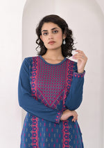 Thumbnail for Juniper Neerja Indigo Heritage Kurta - Distacart
