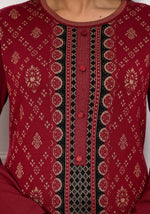 Thumbnail for Juniper Maroon Ethnic Motif Printed Cotton Kurta - Distacart