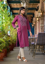 Thumbnail for Juniper Onion Pink Floral Printed Cotton Kurta - Distacart