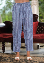 Thumbnail for Juniper Women's Navy Ethnic Motif Printed Cotton Kurta, Pant And Dupatta Set With Lace - Distacart