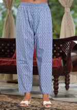 Thumbnail for Juniper Women's Sky Blue Ethnic Motif Printed Cotton Kurta, Pant And Dupatta Set With Buttons & Lace - Distacart