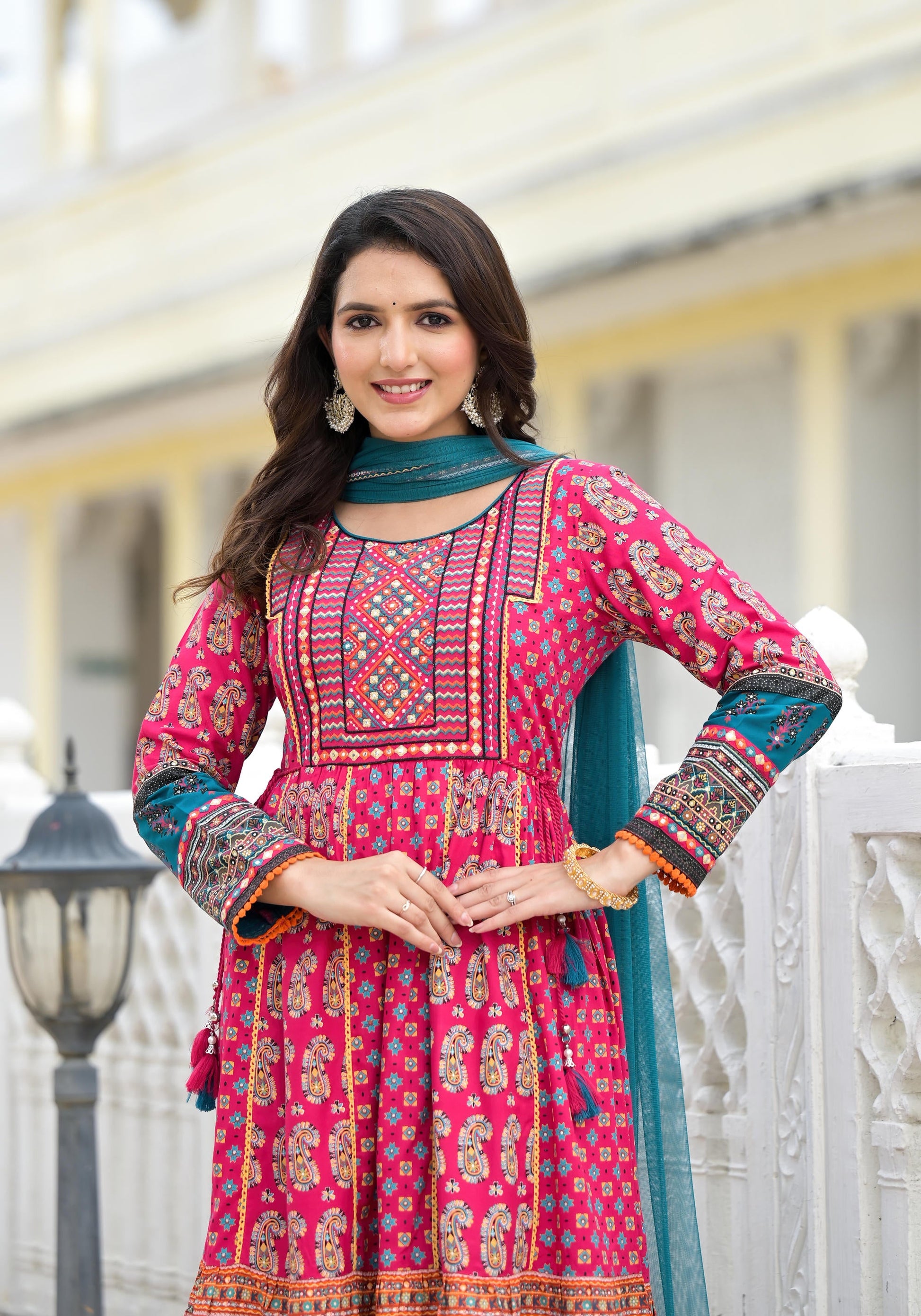 Juniper Women's Pink Viscose Rayon Printed Kurta Set - Distacart