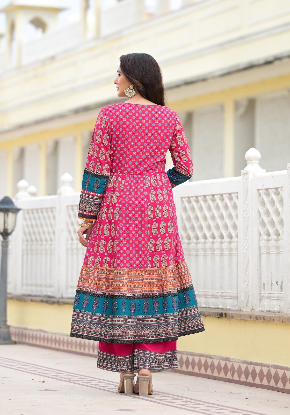 Juniper Women's Pink Viscose Rayon Printed Kurta Set - Distacart