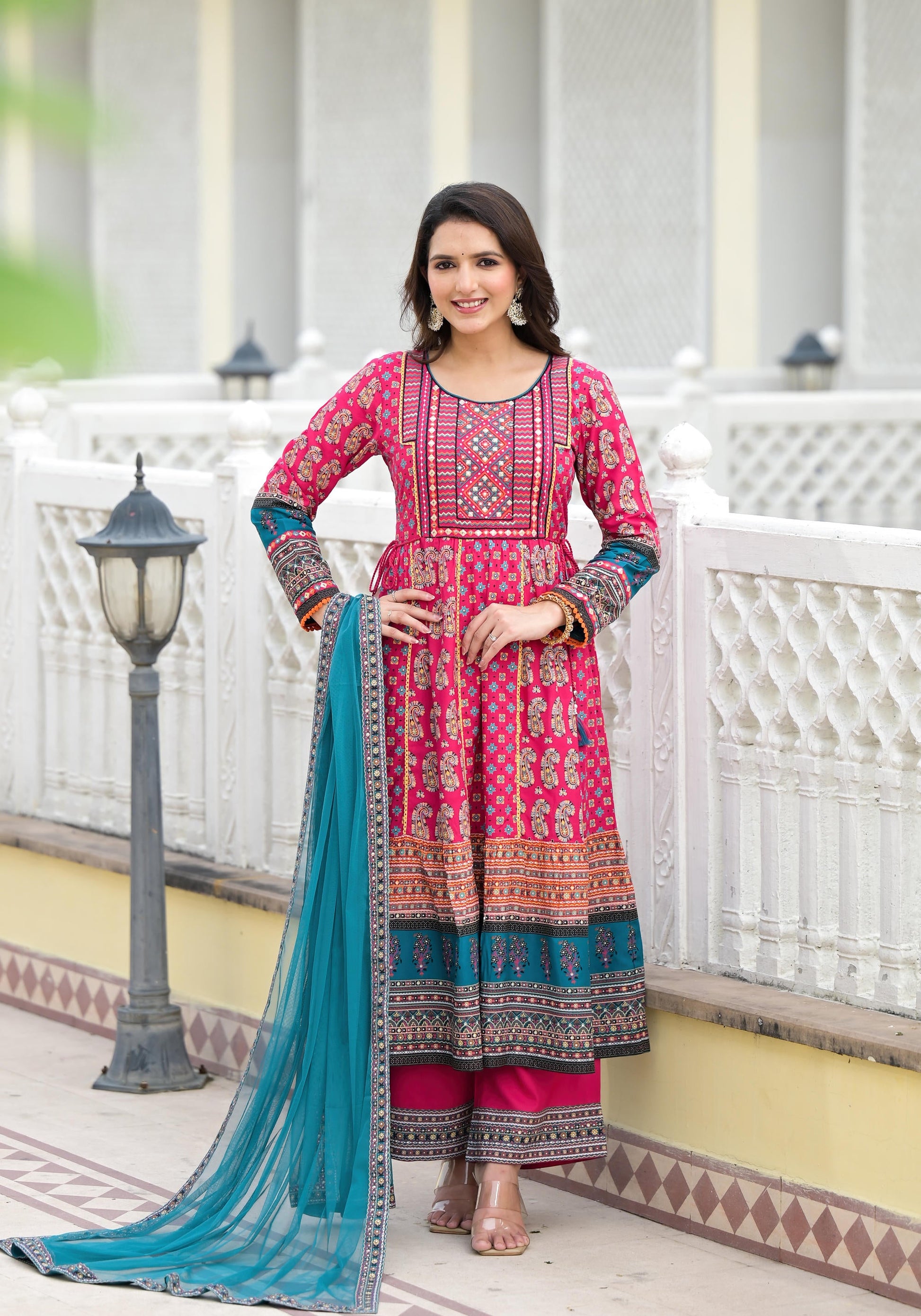 Juniper Women's Pink Viscose Rayon Printed Kurta Set - Distacart