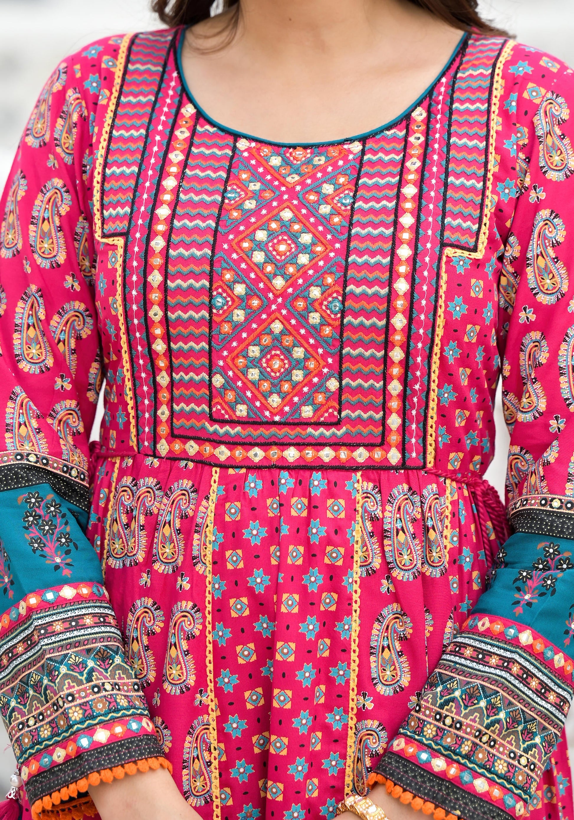 Juniper Women's Pink Viscose Rayon Printed Kurta Set - Distacart