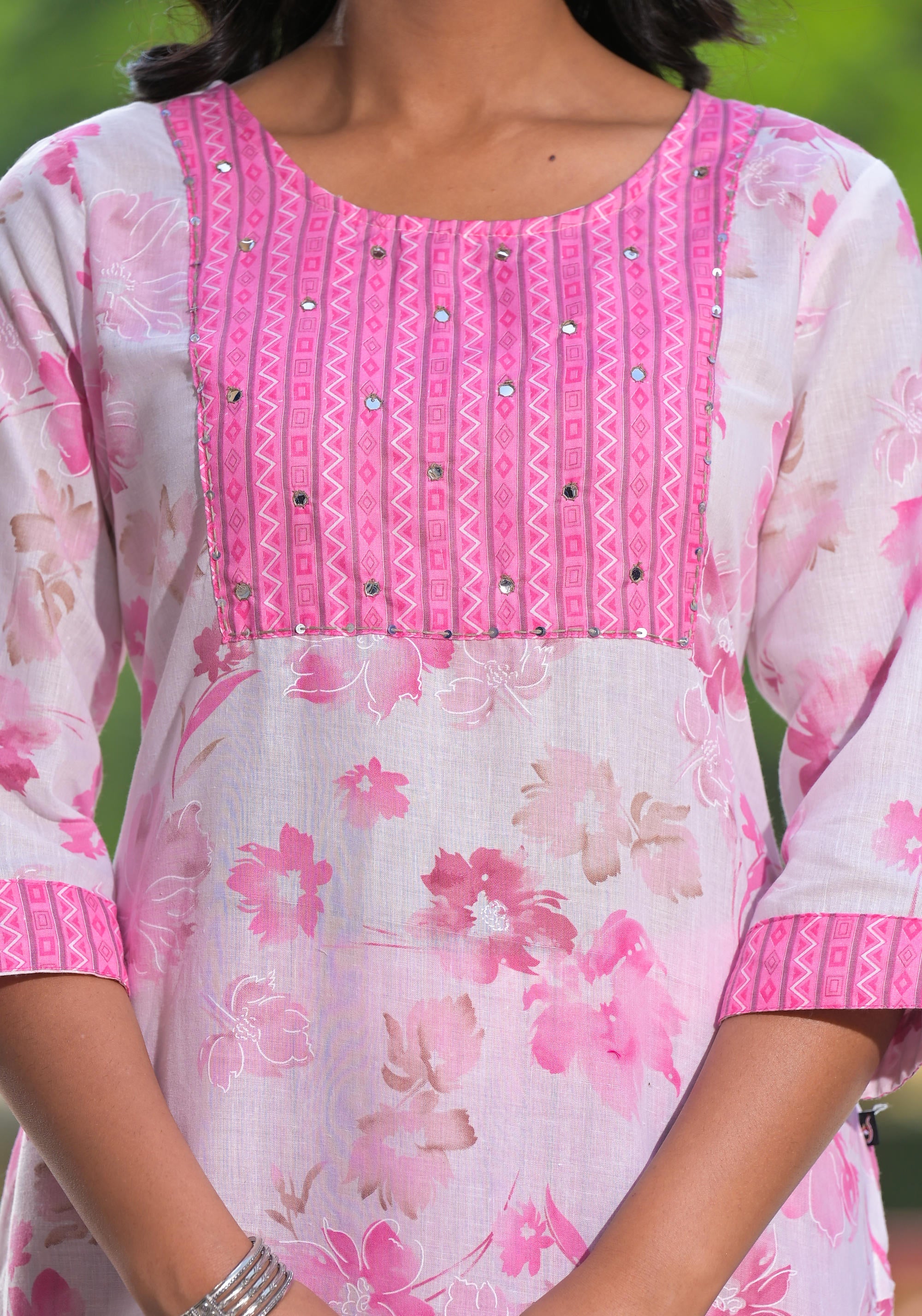 Juniper Women's Pink Pure Cotton Printed Kurta Set - Distacart
