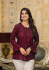 Juniper Women's Plum Solid Rayon Top With Tassels &Doris - Distacart