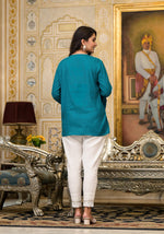 Thumbnail for Juniper Teal Solid Rayon Top With Tassels &Doris - Distacart