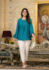 Juniper Teal Solid Rayon Top With Tassels &Doris - Distacart