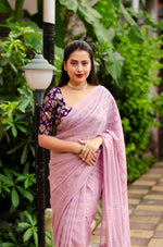 Thumbnail for Onion Poly Crepe Tie And Dye Saree with Unstitched Blouse - A2M