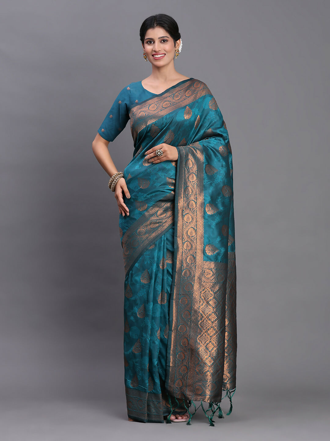 Astita Silk Teal Blue Saree