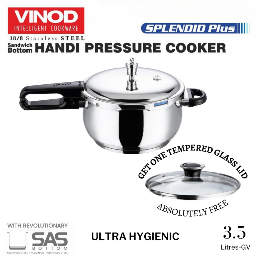 Vinod Splendid Plus Stainless Steel Outer Lid Pressure Cooker - Dista