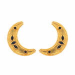 Thumbnail for Nuyug 22K Gold-Plated Stone Studded Crescent Shaped Stud Earrings