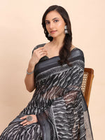 Thumbnail for Astita Linen Cotton Black Saree