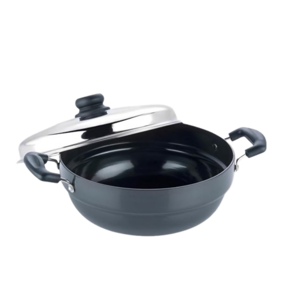 Vinod Black Pearl Hard Anodised Multi Kadai - Dista