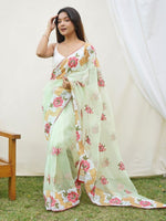 Thumbnail for Anouk Floral Embroidered Organza Saree - Distacart