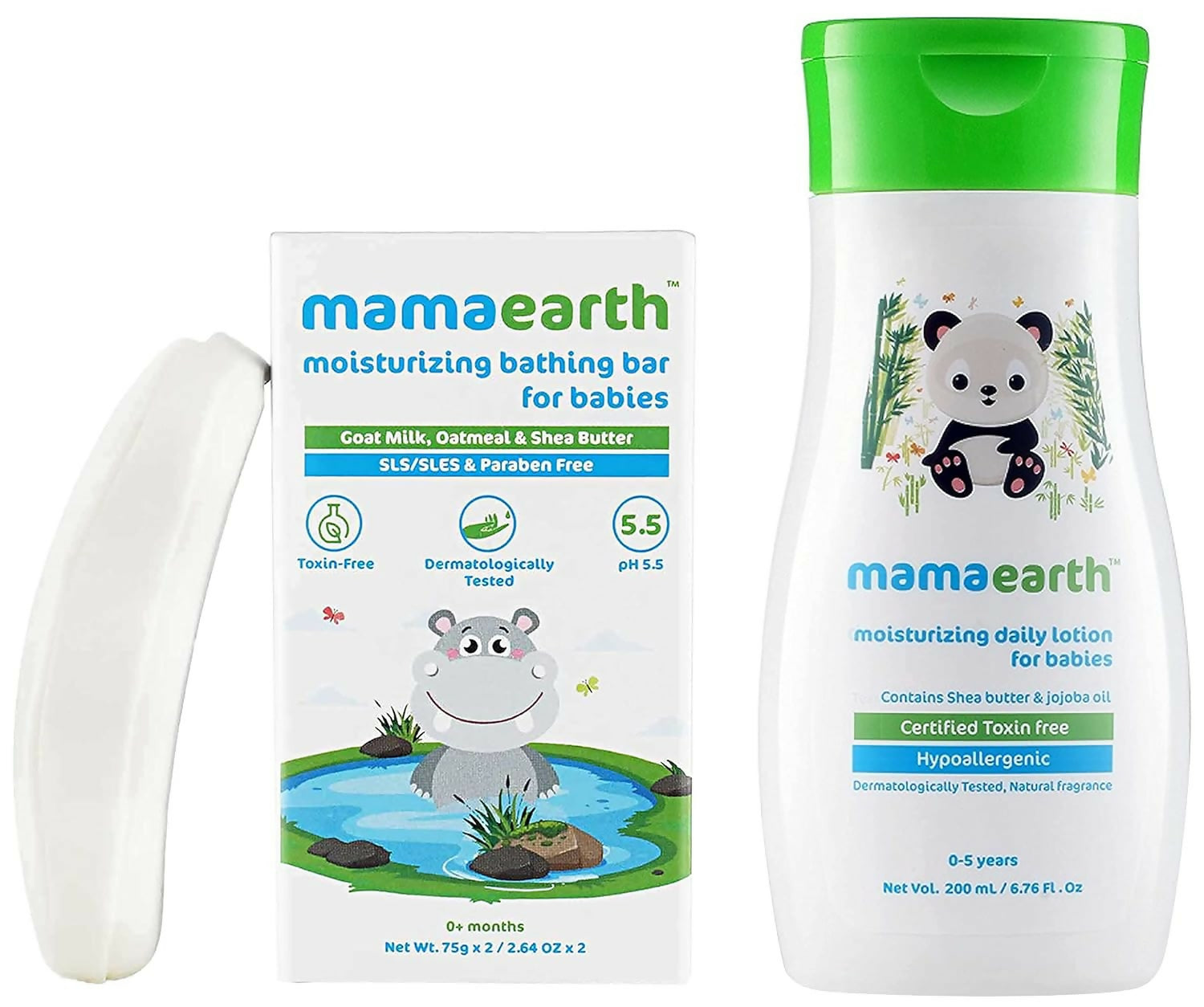Mamaearth Moisturizing Baby Bathing Soap Bars & Daily Moisturizing Lotion - Distacart