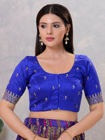 Thumbnail for Joban Fashion Women Silk ROYAL-BLUE Stitched Blouse - Distacart
