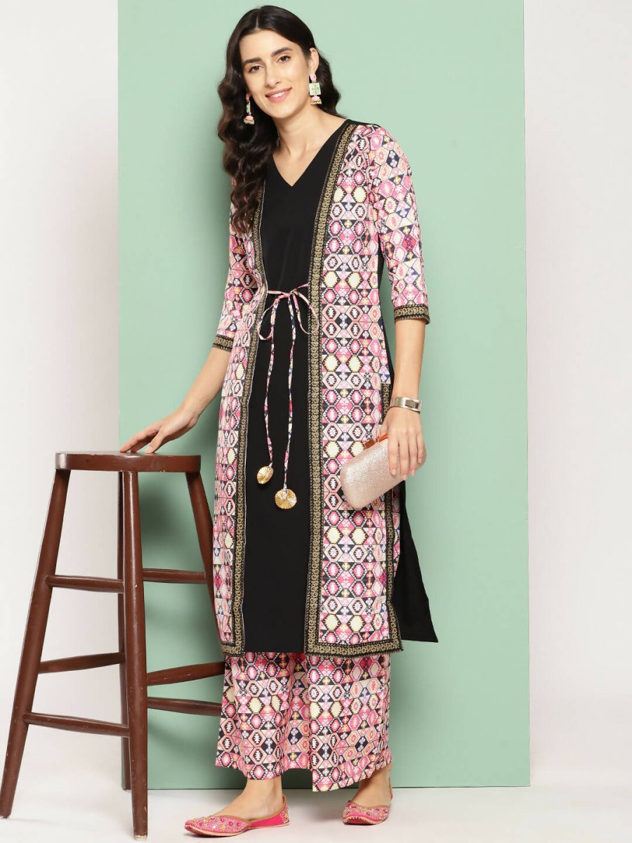 Ahalyaa Women's Traditional wear Kurta Set - Black - Distacart