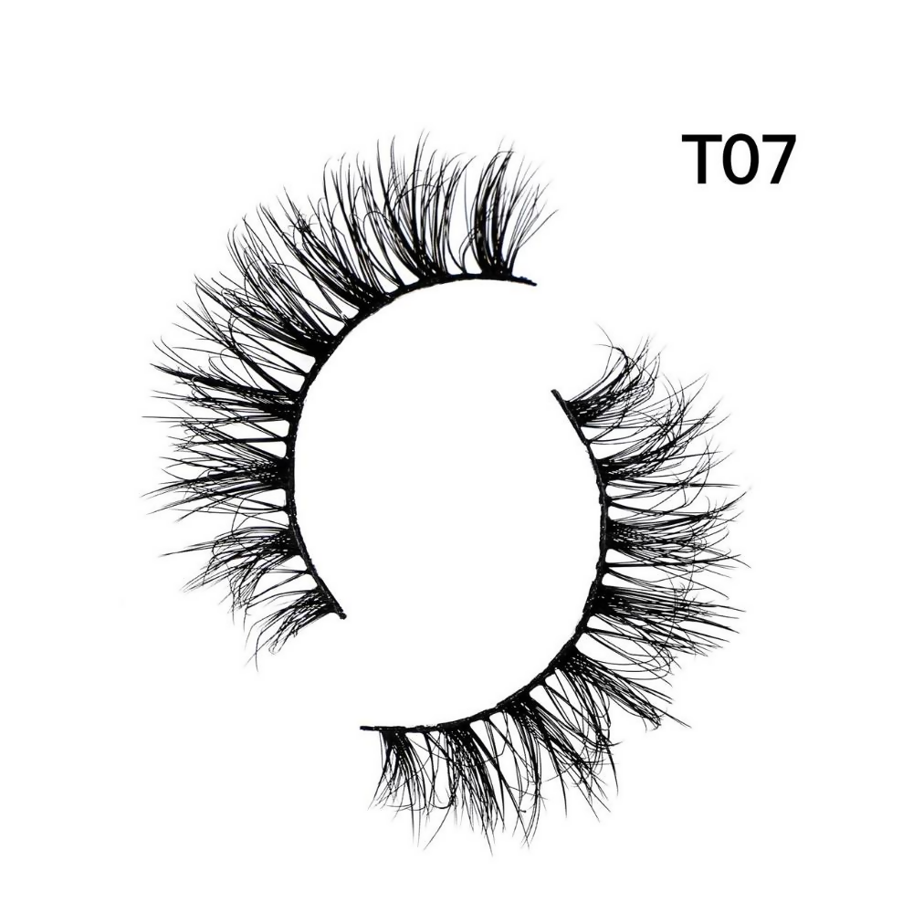Bronson Professional Eyelash Set 3d False Long And Natural Eye Makeup - T07 - Dista