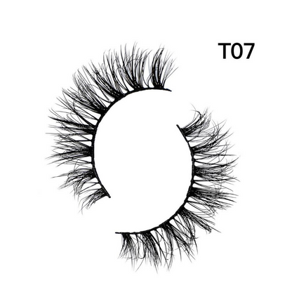 Bronson Professional Eyelash Set 3d False Long And Natural Eye Makeup - T07 - Dista
