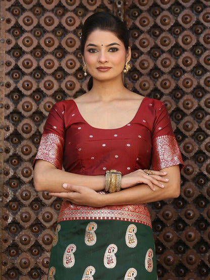 Shree Shyam Fashion Green Silk Saree - Distacart