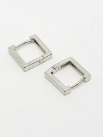 Thumbnail for NVR Men's Silver Plated Geomatric Shaped Hoop Earrings - Distacart