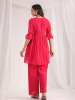 Thumbnail for Janasya From Style Master Dobby Georgette Self Design Gathered Top & Bottom Set