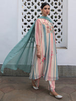 Thumbnail for Janasya From Style Master Georgette Floral A-Line Kurta Set