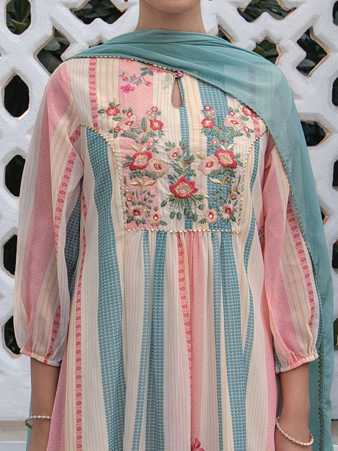 Janasya From Style Master Georgette Floral A-Line Kurta Set