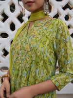 Thumbnail for Janasya Light Georgette Yoke Embroidery Anarkali Kurta Set