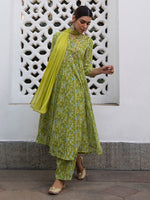 Thumbnail for Janasya Light Georgette Yoke Embroidery Anarkali Kurta Set