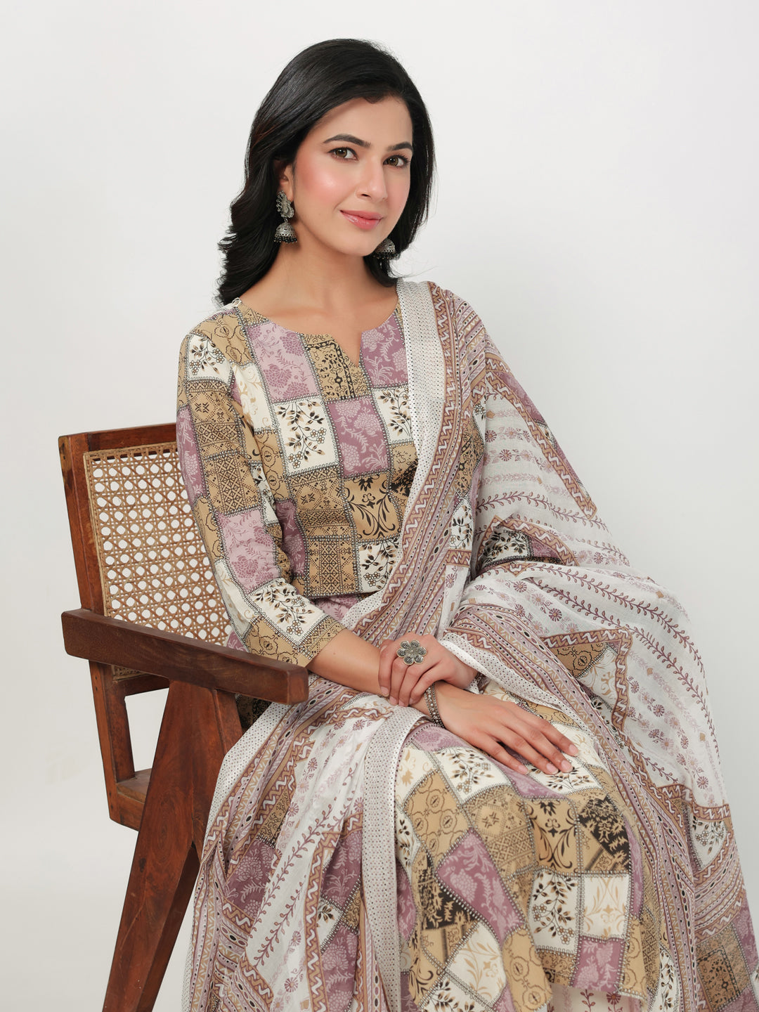 Janasya Regular Cambric Multicolour mix match Notch Neck Set - Distacart