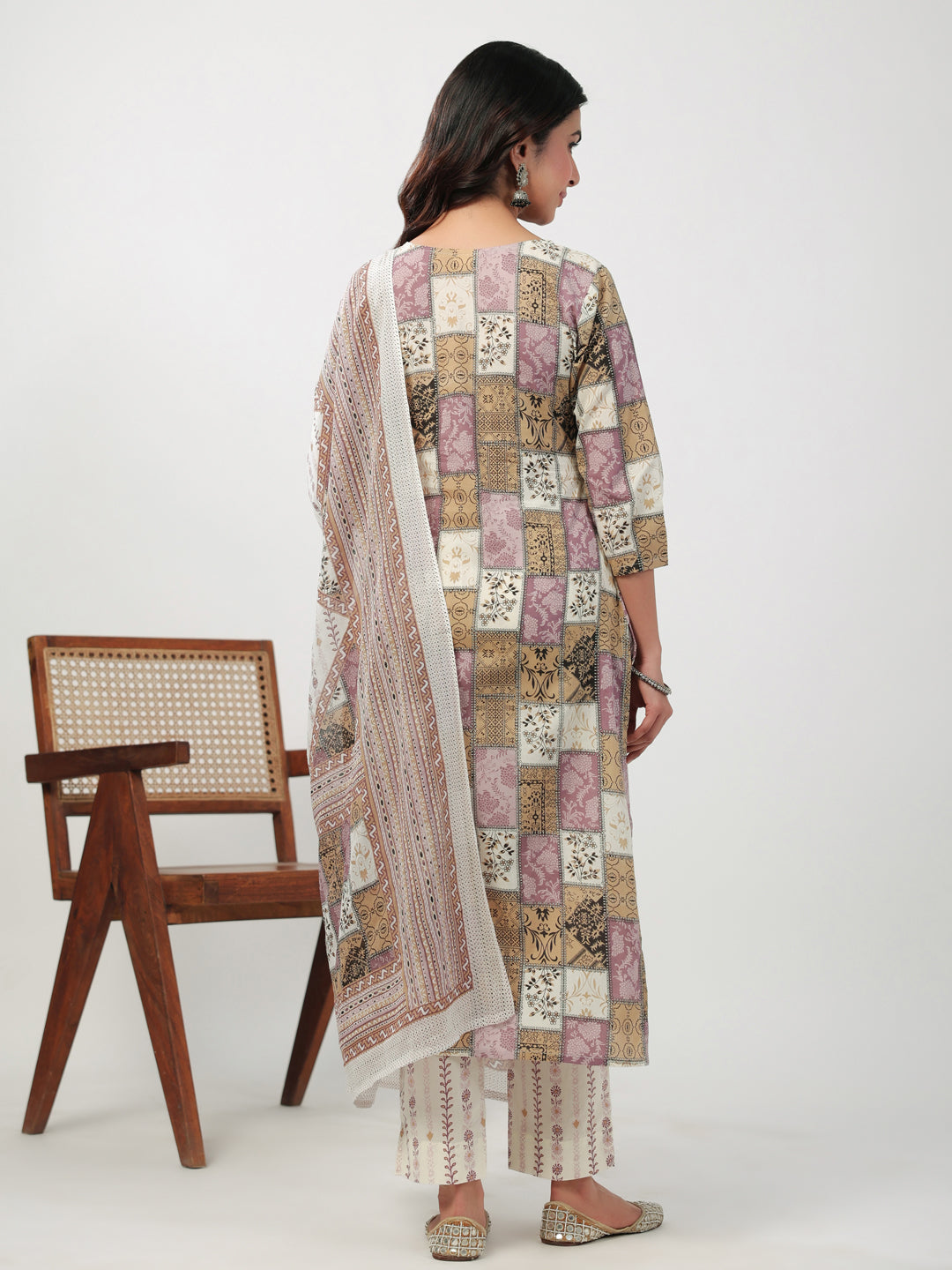 Janasya Regular Cambric Multicolour mix match Notch Neck Set - Distacart