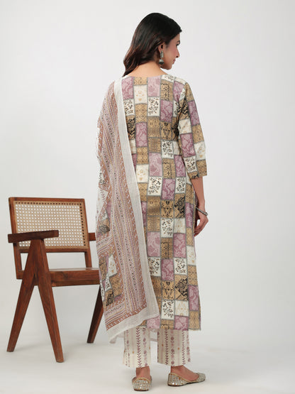 Janasya Regular Cambric Multicolour mix match Notch Neck Set - Distacart