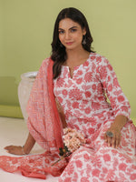 Thumbnail for Janasya White Cambric Floral Set