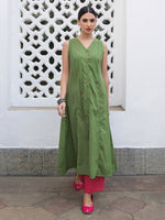 Thumbnail for Janasya Light Cotton Solid A-Line Kurta Set