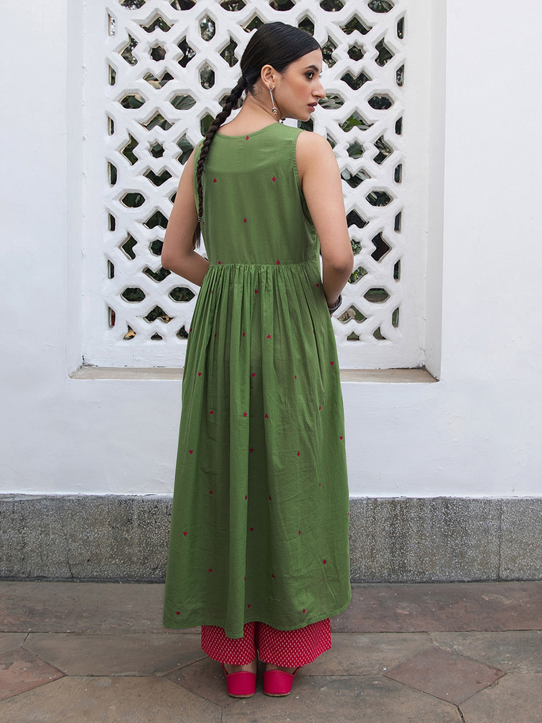 Janasya Light Cotton Solid A-Line Kurta Set - Distacart