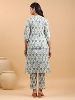 Thumbnail for Janasya Light Cotton Ikkat Straight Kurta Set