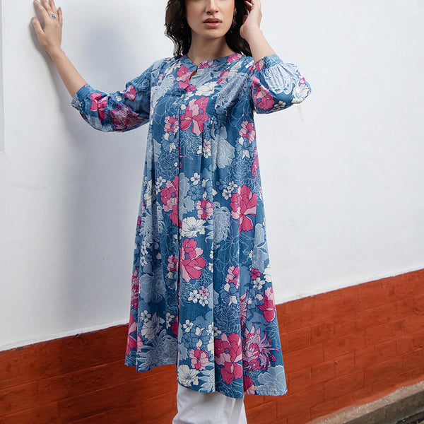 Janasya From Style Master Cotton Floral A-Line Tunic