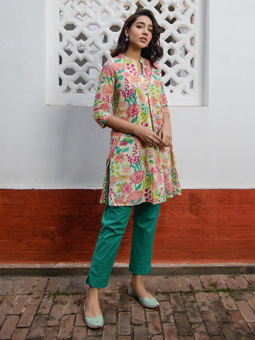 Janasya From Style Master Cotton Floral A-Line Tunic - Distacart