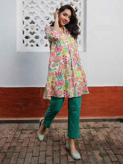 Janasya From Style Master Cotton Floral A-Line Tunic - Distacart