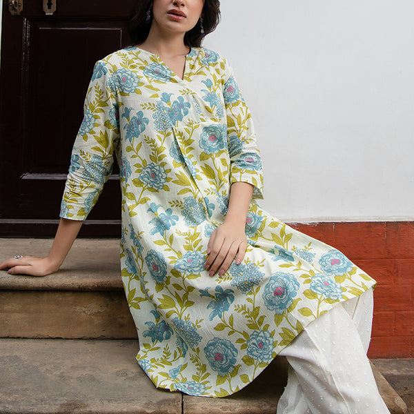 Janasya From Style Master Cotton Floral Regular Tunic